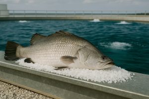 Biban de mare australian – peștele crescut în bazine sterile, cu sare calibrată adusă din Marea Roșie